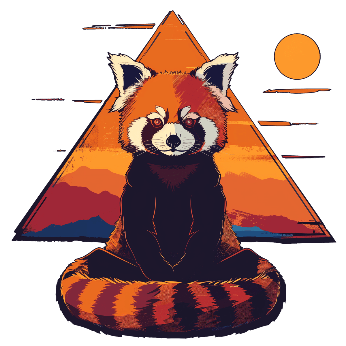 Red Sunset Panda