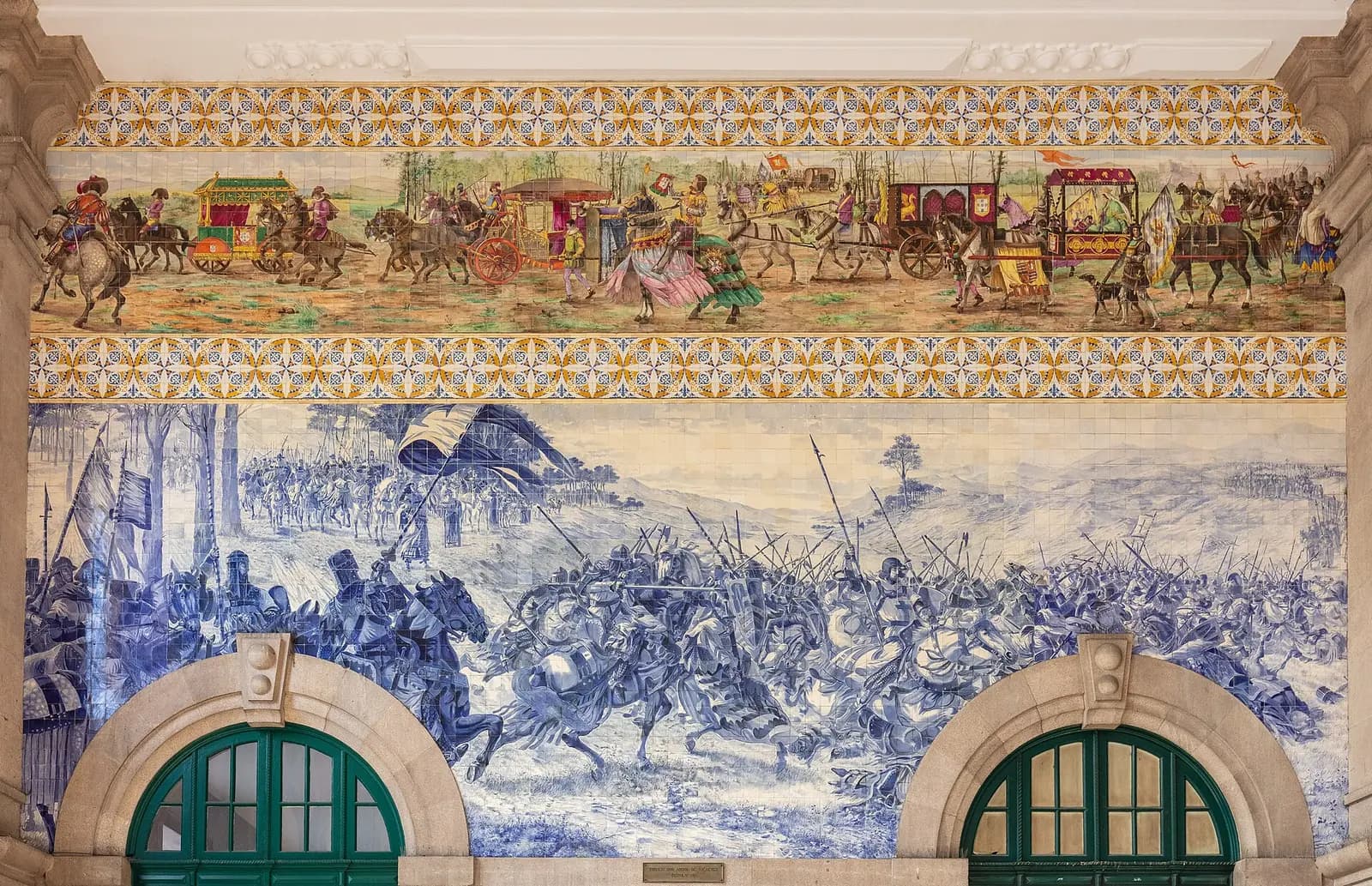 The blue-and-white tile hall at Porto São Bento railway station